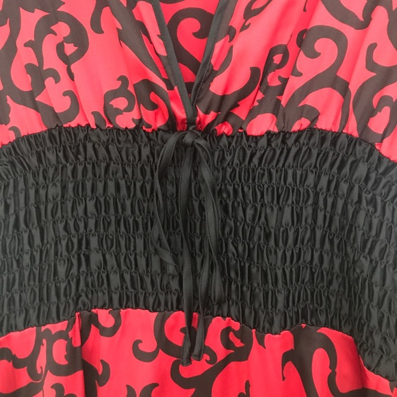 Print red & black dress - Picture 3 of 5